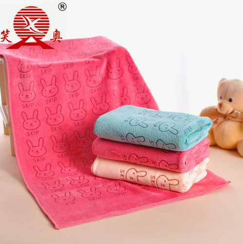 Factory direct sales microfiber thickened soft absorbent printed cartoon adult and children's towel face towel