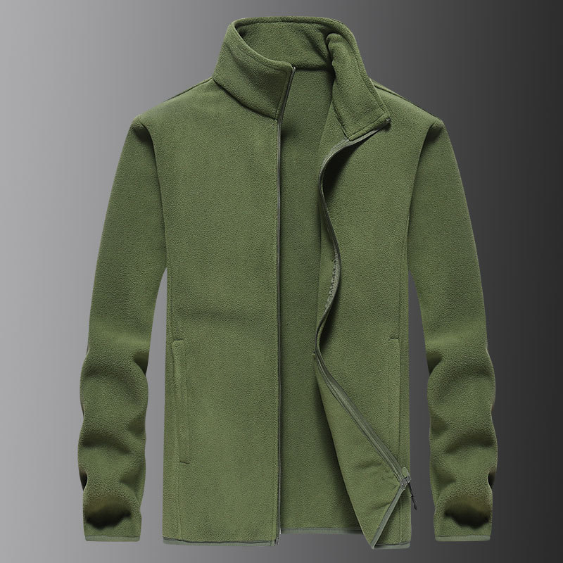 Otoño e invierno transfronterizo Nuevo más el tamaño de lana deportes al aire libre polar suéter cálido chaqueta de mediana edad y ancianos para hombres