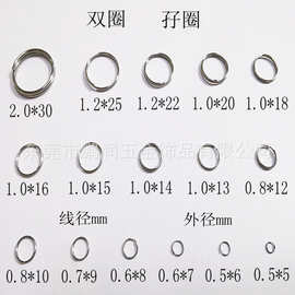 金属铁钥匙圈304不锈钢双圈光圈孖圈钥匙扣锁匙圈钥匙扣钥匙圈环