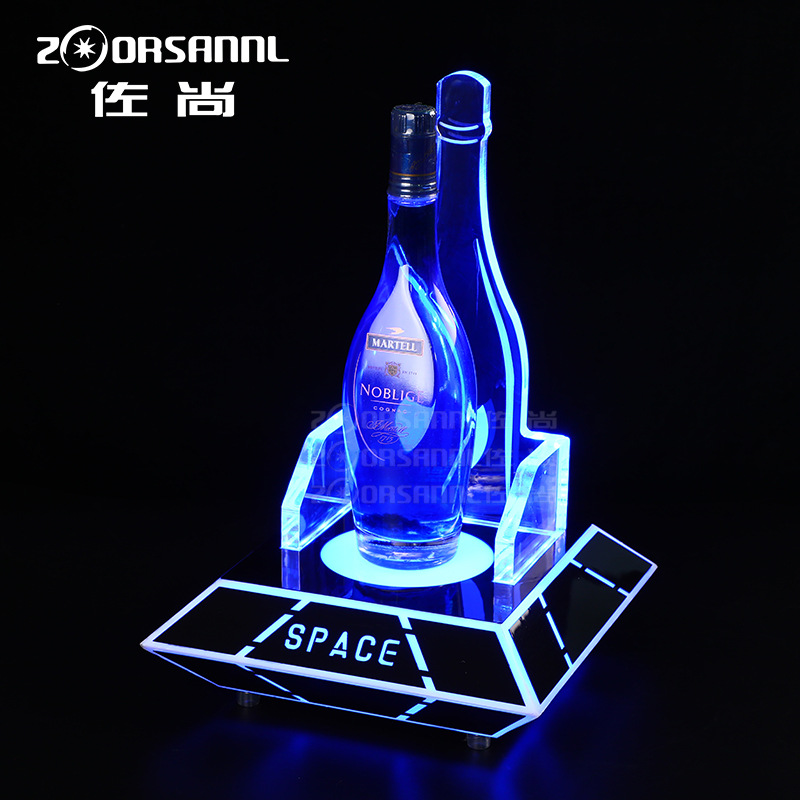 Zuochang luminoso titular del vino extranjero creativo bar KTV estante del vino cóctel LED champán base acrílico titular del vino