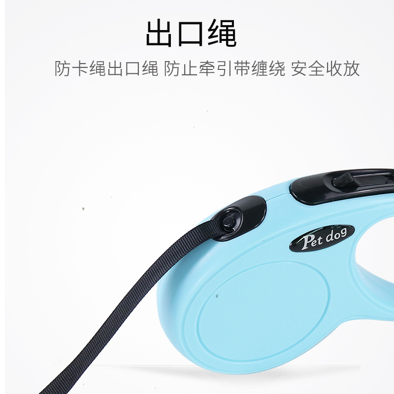 Fabricante en stock nuevo 3/5M correa de perro retráctil automático monocromo PET correa de perro correa de Mascota