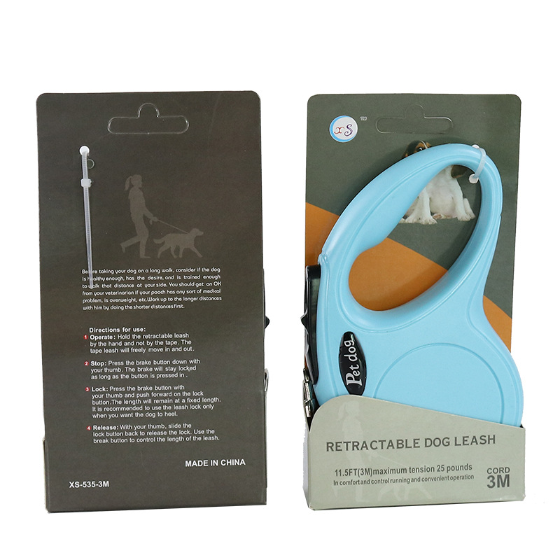 Fabricante en stock nuevo 3/5M correa de perro retráctil automático monocromo PET correa de perro correa de Mascota