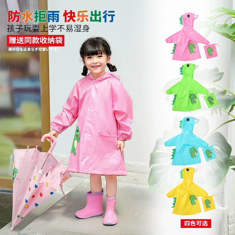 Детский плащ с мультяшным динозавром, детский сад, мальчики и девочки, ученики начальной школы, непромокаемое пончо в наличии, поколение волос