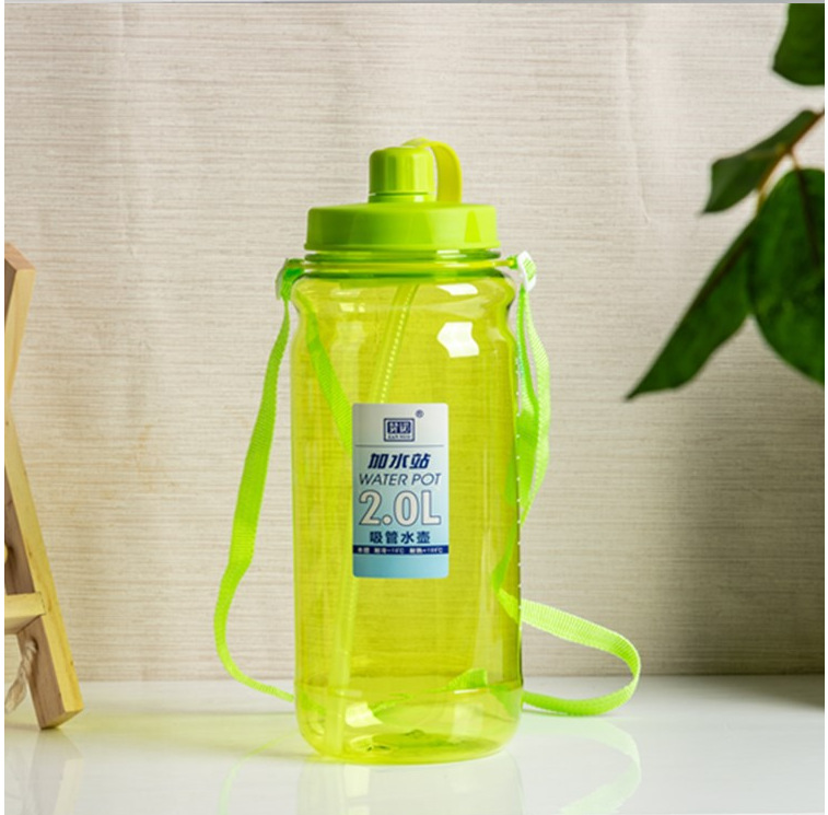 5l Celia fábrica de plástico botella de agua fría paja espacio Copa con mango de doble uso botella de agua de gran capacidad Indonesia