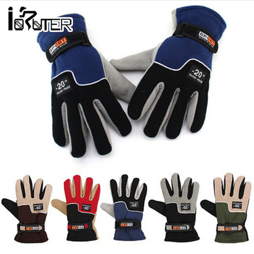 Wholesale fleece polar fleece full finger gloves motorcycle warm gloves cycling long finger gloves bicycle gloves