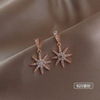 Earrings, fashionable retro silver needle with tassels from pearl