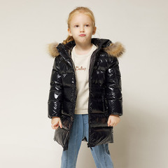 Children's down jacket for boys, thick middle-long style, white goose down, new winter 2021 model for girls, stylish baby coat