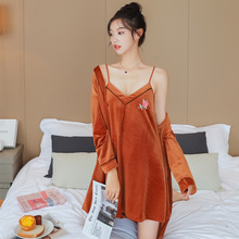 96855�Ը�Ůʽ����˯ȹ������Ů�ﶬ˯�۾Ӽҽ�˿�ޱ�ů˯��