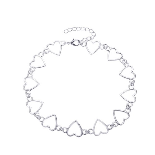 European and American new style simple hollow love necklace Alloy heart necklace Cold style hip hop neck jewelry wholesale