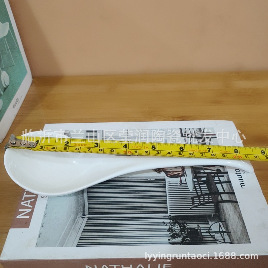 Cuchara de cerámica blanca pura para hoteles, cuchara para sopa, cuchara para arroz, cuchara de cisne con mango largo, vajilla diaria, cuchara para nido de pájaro