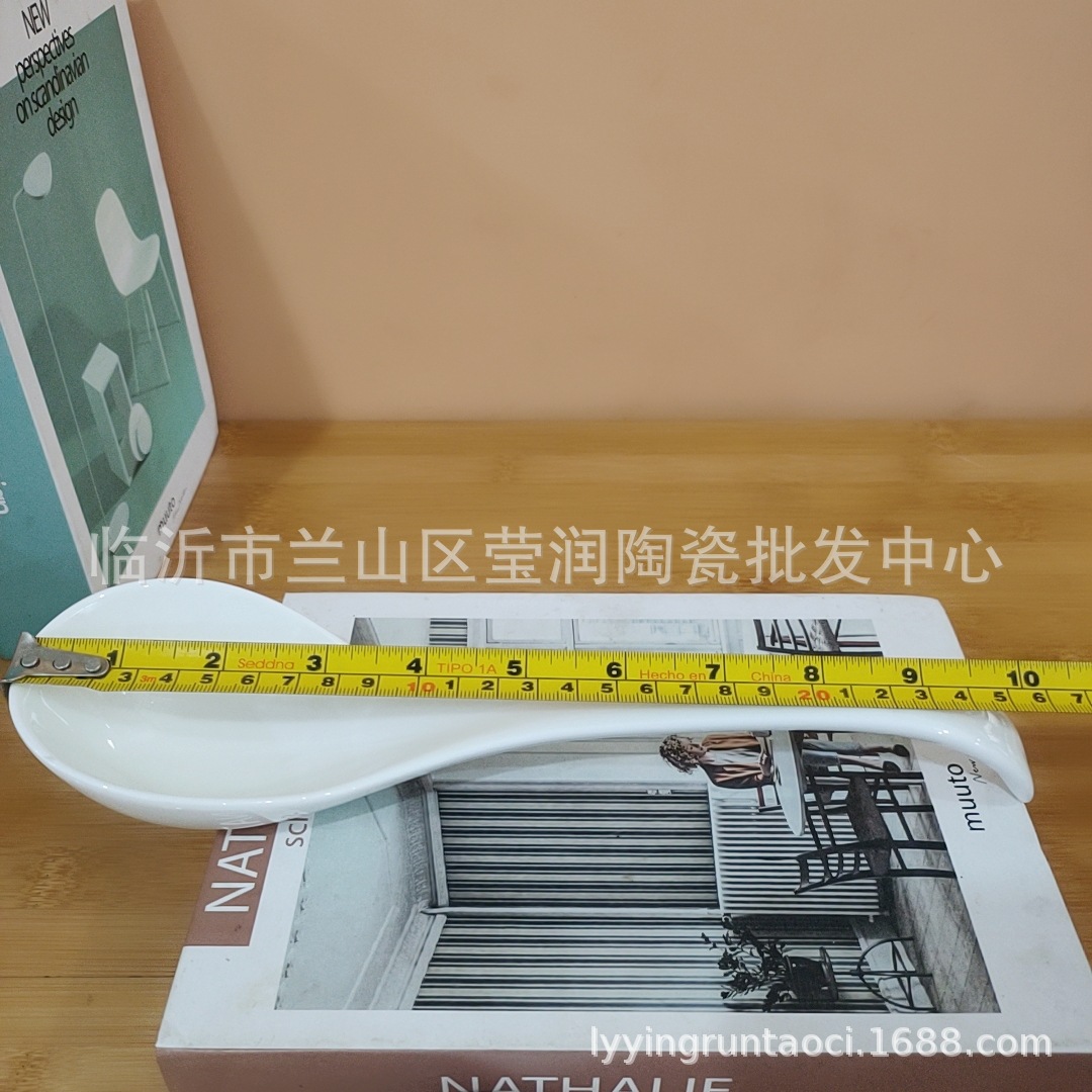 Cuchara de cerámica blanca pura para hoteles, cuchara para sopa, cuchara para arroz, cuchara de cisne con mango largo, vajilla diaria, cuchara para nido de pájaro