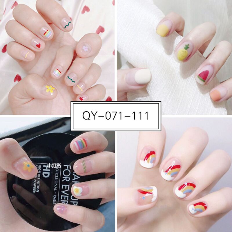 Manufacturer Wholesale Korean Hyuna's Same Translucent Nail Art Stickers Flowers Rainbow Smiley Lines Nail Stickers Full Stickers Manufacturer Wholesale Korean Hyuna's Same Translucent Nail Art Stickers Flowers Rainbow Smiley Lines Nail Stickers Full Stickers
