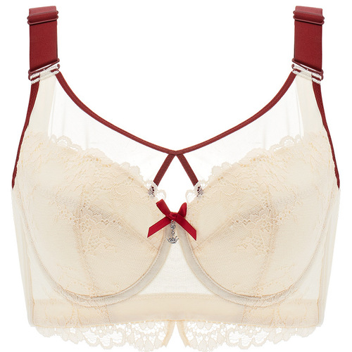 Push-up full cup plus-size bra with underwire and side support for women, designed to make large breasts appear smaller - factory direct