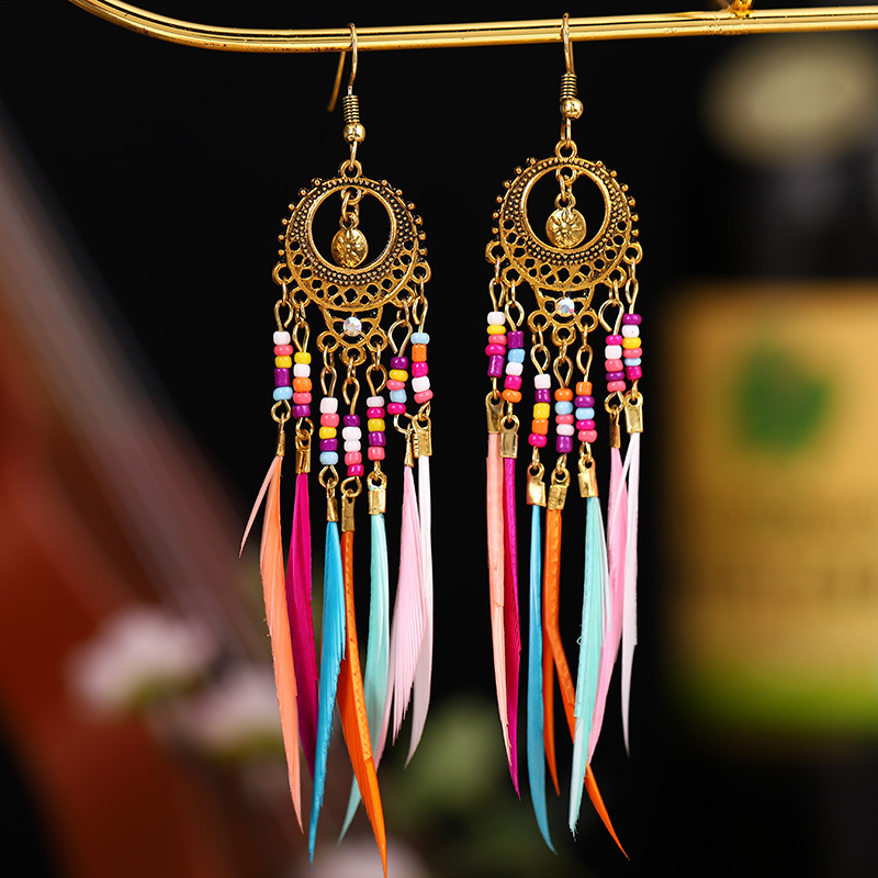 retro fashionable design earrings with tassels