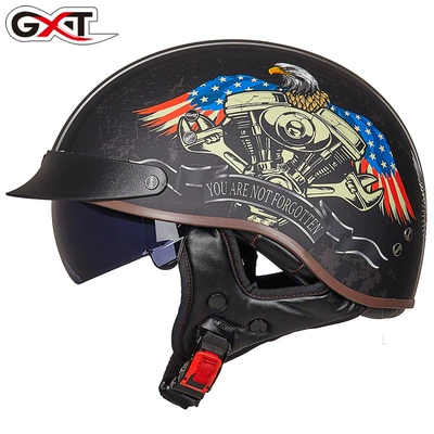 Motosiklet kaskı (dəbilqə) — Half Helmet, Retro Women's Scooter - the-eagle-spreads-its-wings-m