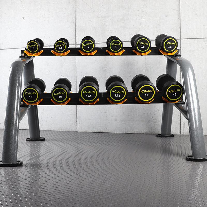 Kangqiang rubber-coated fixed dumbbell men/women arm muscle commercial gym equipment home combination dumbbell set