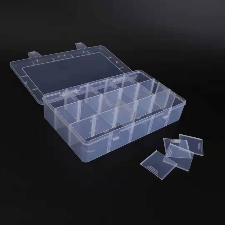 可拆大号15格五金电子元件首饰盒胶带文具储物透明塑料收纳盒8005