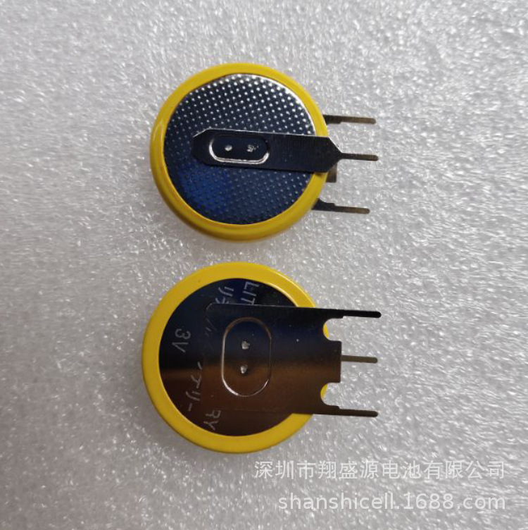供应3V CR2032 CR2025 CR2016纽扣立式 卧式3脚焊脚电池