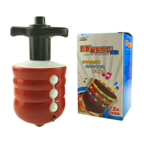 Internet celebrity music light-up imitation wood top stall selling the same toy colorful flash catapult top