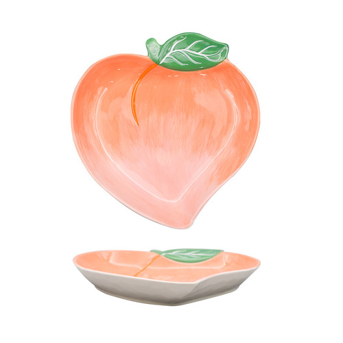 Creative fruit plate ceramic salad plate creative cute home vegetable plate snack plate light luxury internet celebrity dumpling plate