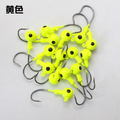 Whaling fishing tackle factory wholesale barbed lead head hooks, colored paint painted soft bait soft worm hooks, 50 pieces per bag