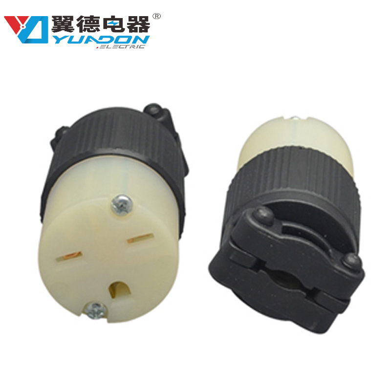 翼德现货NEMA 6-15C美标组装电源插座 15A美规三孔对接装配式工业