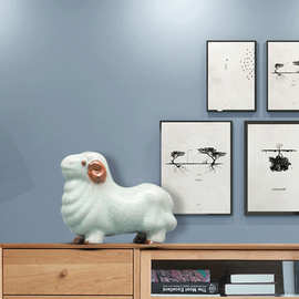 陶瓷羊摆件招财十二生肖瓷器羊客厅办公室摆设装饰白瓷山羊工艺品