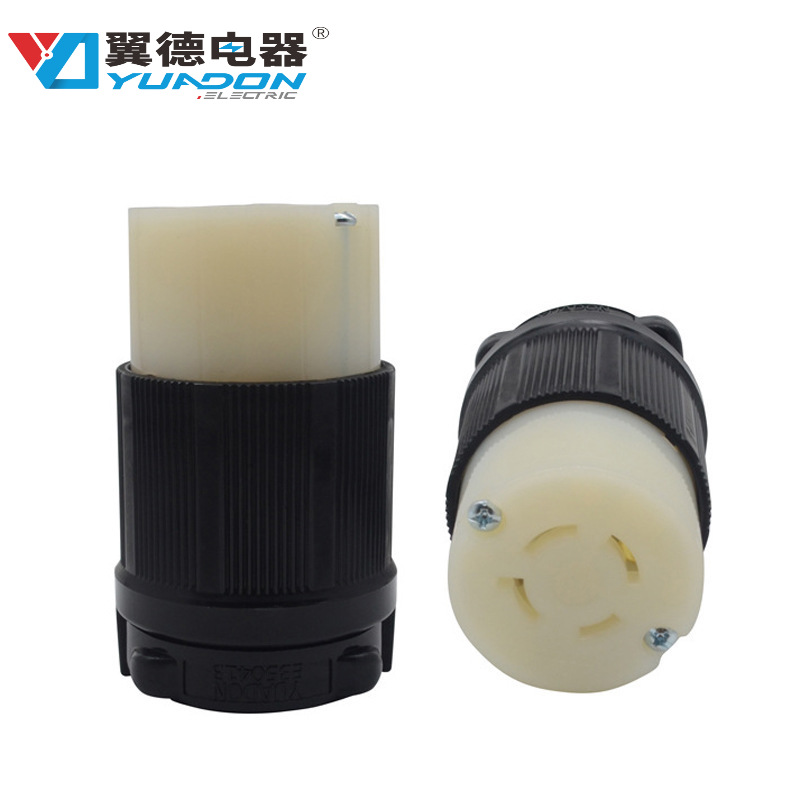 翼德NEMA L16-20C美标四孔大功率电源插座 20A美规锁式工业插座