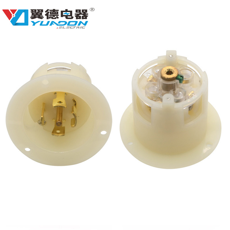 NEMA L21-30P大功率美式工业插头美规暗装锁扣美标五芯接线插头
