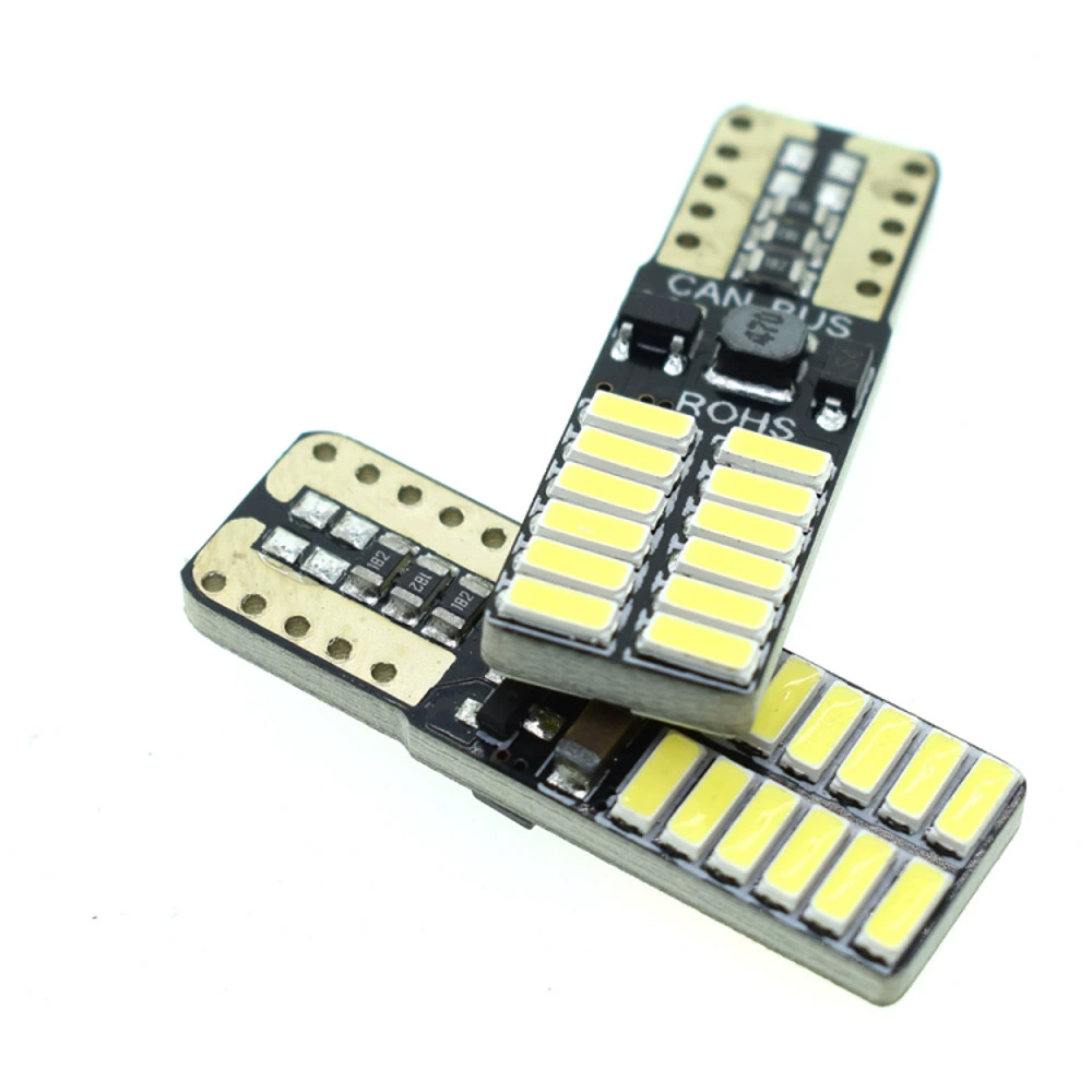 Горячий автомобиль LED T10 4014 24SDM постоянный ток неполюсный декодировать дисплей лампа Canbus маленькая лампа красочная