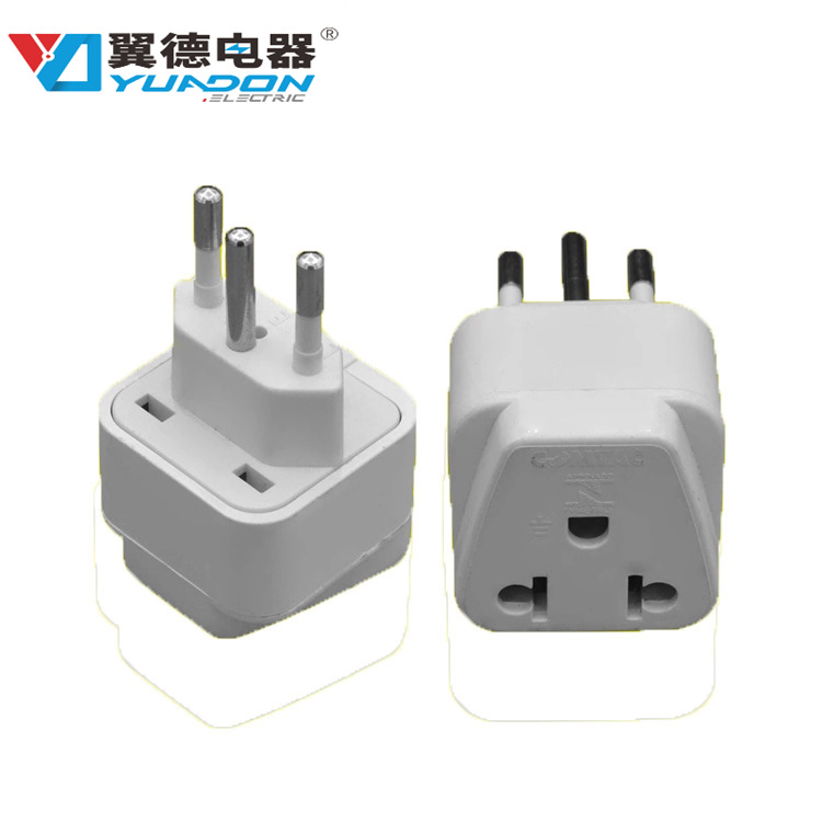 4.0脚欧规美规转巴西转换插头 新巴西INMTRO巴西规旅行电源转接头