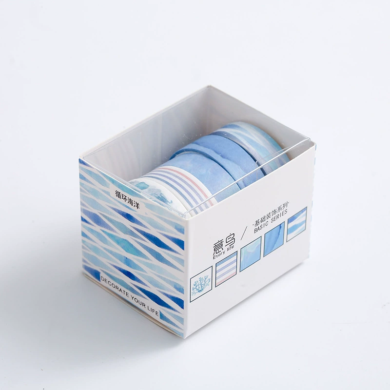Decoration Washi Tape Set (ETORI) 10-Pattern Creative Paper Tape Box, 5-Volume Basic Series