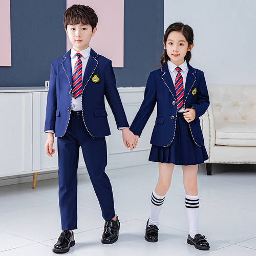 Kindergarten uniforms, spring and autumn clothing, new children's small suits, handsome British college style primary school uniforms LOGE