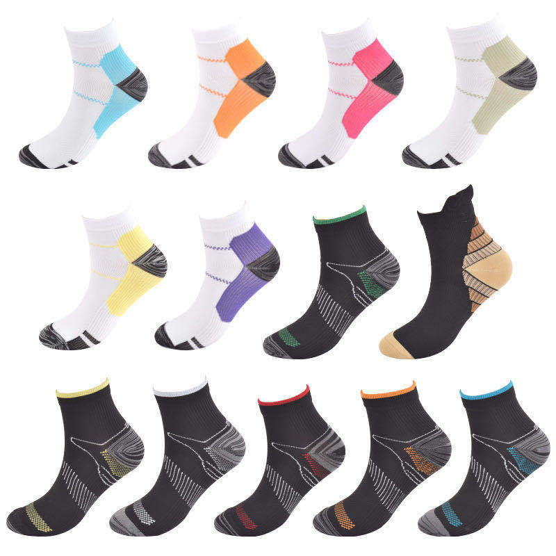 Compression Socks Spurs Short Tube Elastic Compression Socks Multicolor Casual Sports Compression Socks Breathable Sweat-Absorbing Foot Protection Socks