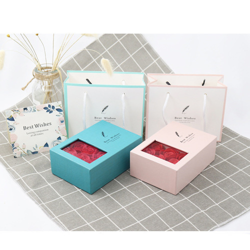 Jin Hongyu's new European and American jewelry box double-layer jewelry storage box rose gift box eternal flower packaging box