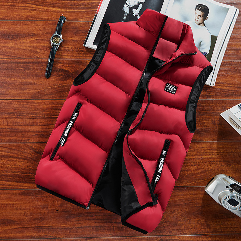 Vest Men's Autumn and Winter down Cotton Vest Vest Slim Warm Jacket Cotton Jacket Waistoutwear Men's Wholesale Dropshipping