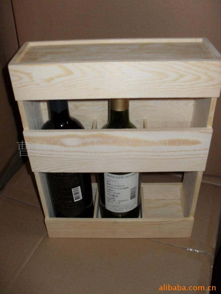 三支红酒木盒 红酒木盒 包装盒 红酒盒（烫印、丝印、雕刻logo）