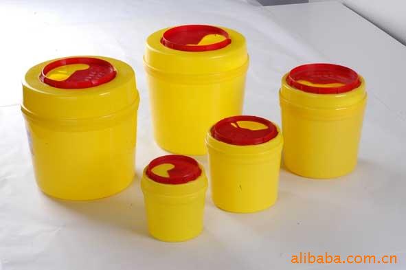 医疗一次性塑料利器桶 锐器盒 利器盒圆形黄色利器盒