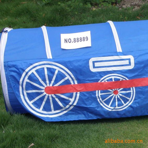 Train children's tent game tent children's tent blue locomotive tunnel assembly combination ocean ball pool