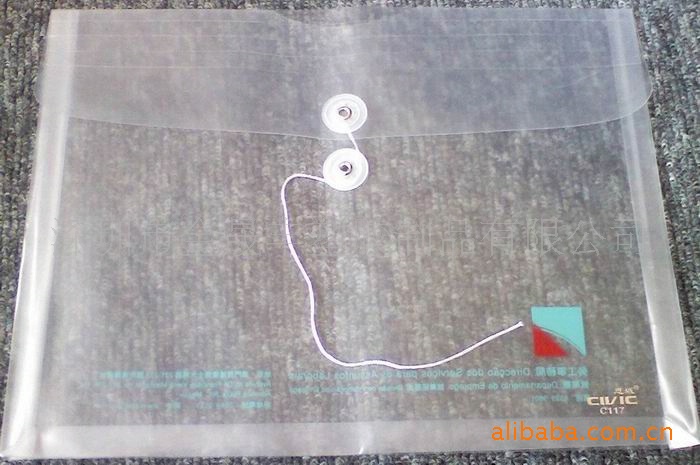 深圳厂家 透明PVC文件袋信封式活页软胶资料袋横版企业档案袋