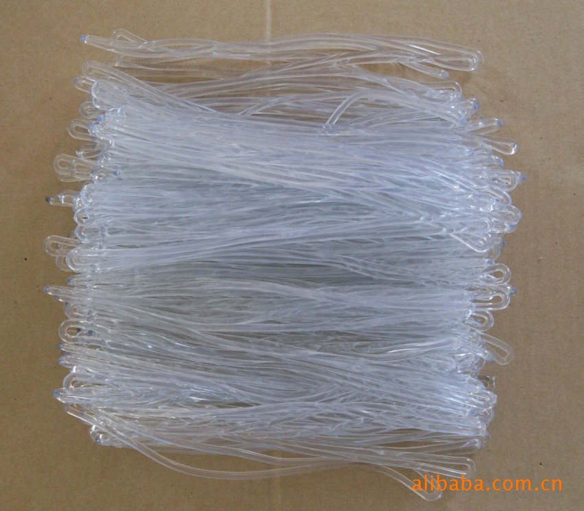 大量现货批发PVC透明绳吊牌带抽条胶绳环条PVC绳