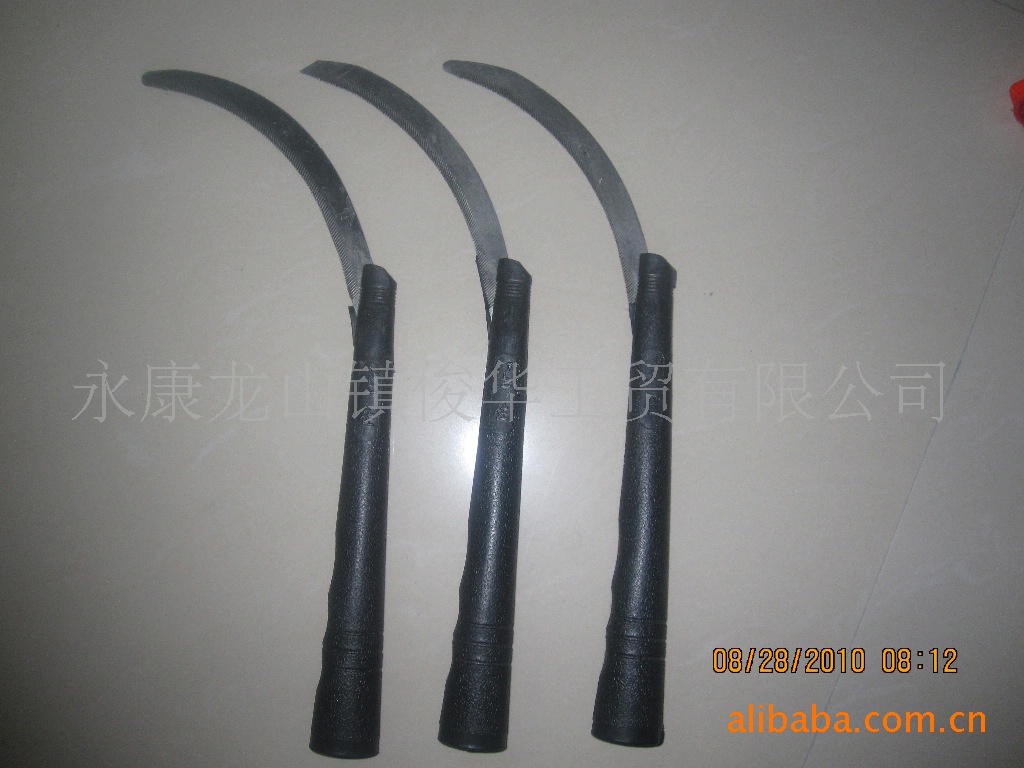 厂家大量供应新型黑塑柄不锈钢或全钢镰刀