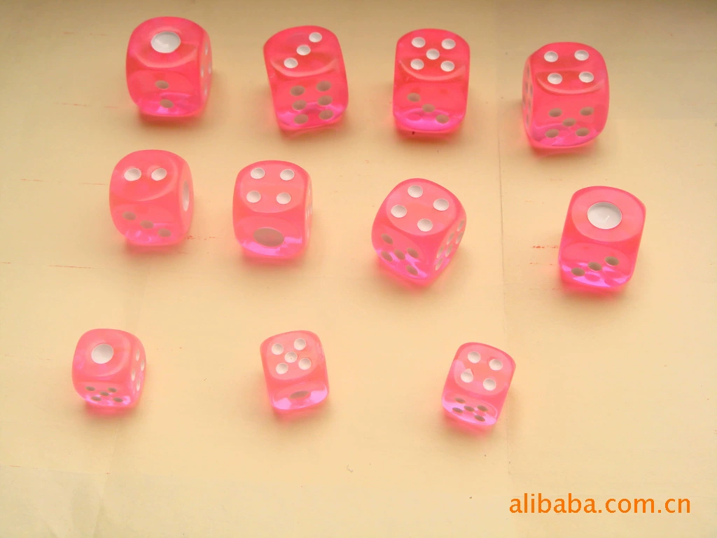 Yellow acrylic dice rounded, 16mm