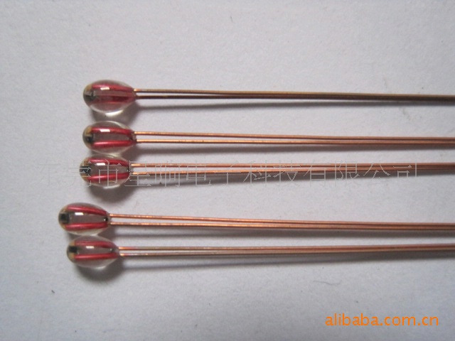 供应2.0MM头单端玻璃封装NTC热敏电阻10KΩ±3%