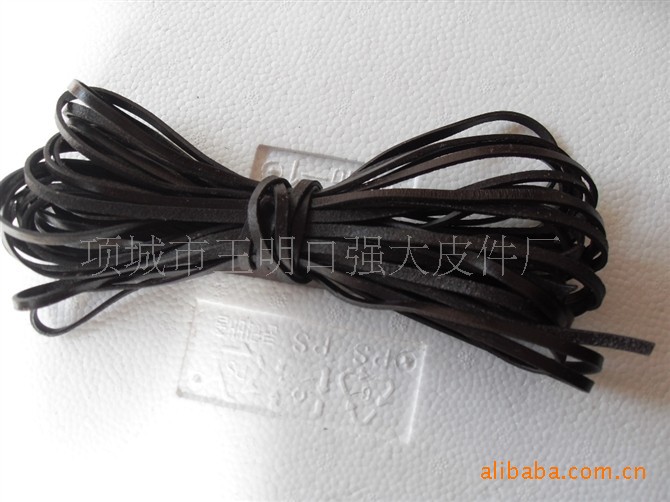 【厂家直销】河南强大6MM*2MM扁牛皮条 真皮条鞋带 方皮条