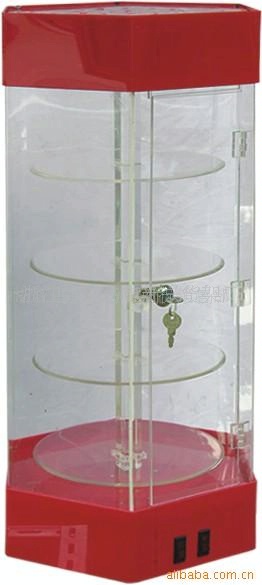 义乌厂家直销大量供应优质亚克力六角旋转电动柜