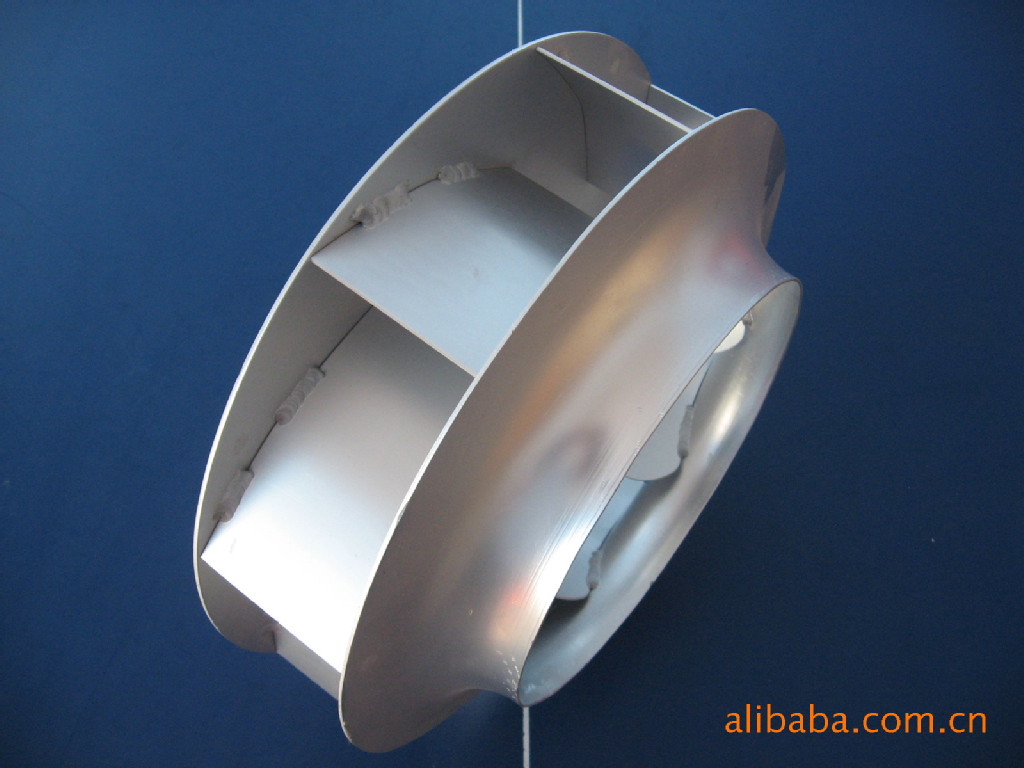 供应Φ315×70×Φ138×116金属后倾式离心风轮 叶轮 导流圈