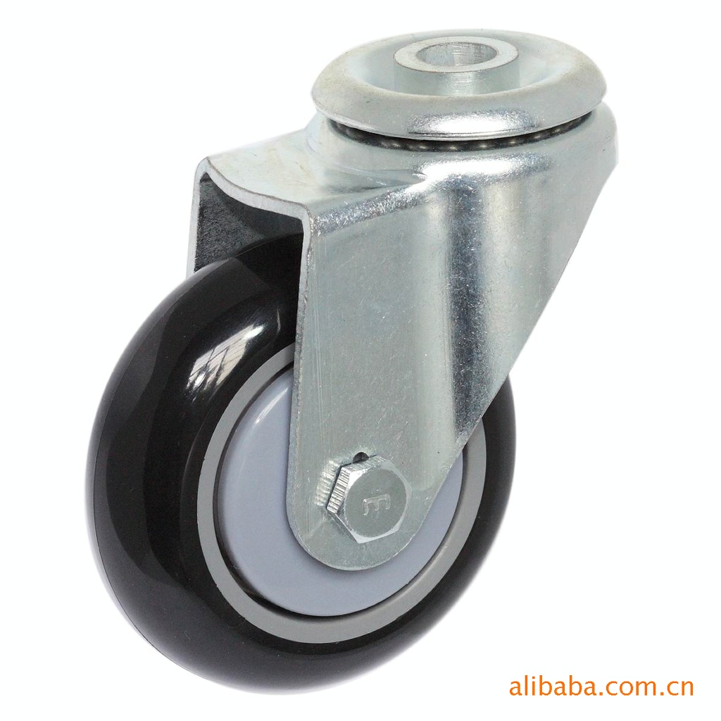 大胜供应3寸超市购物车PU万向轮 工具车,酒店圆形方形车餐车脚轮