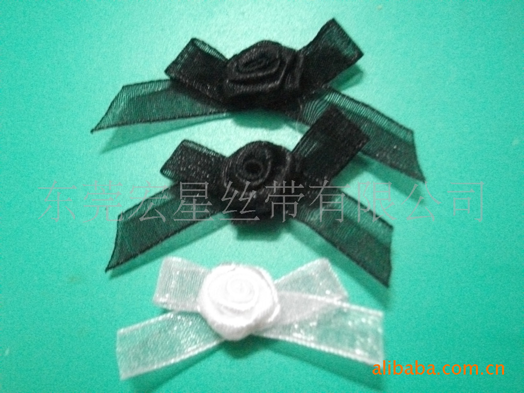 供应丝带玫瑰花 手工花 蝴蝶结花