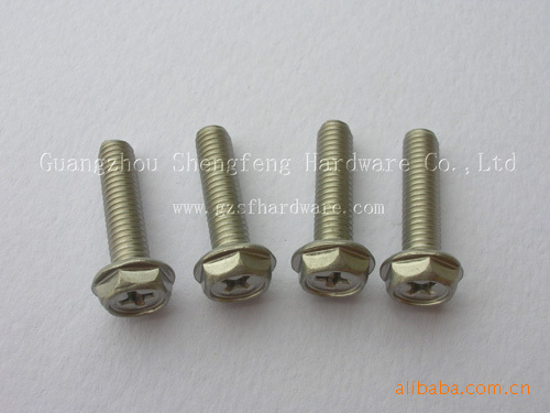十字槽盘头带介子螺钉，不锈钢带介螺钉